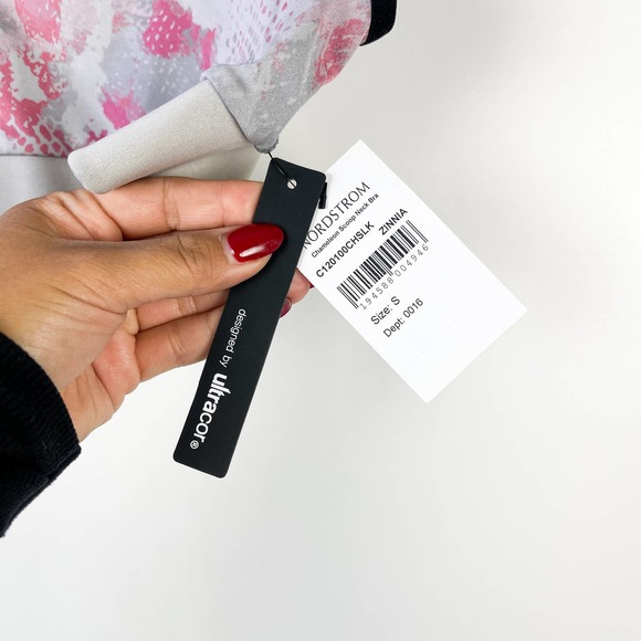 NWT Ultracor Nordstrom (S) Chameleon Scoop Neck Bra Zinnia Gray Pink - Picture 3 of 7